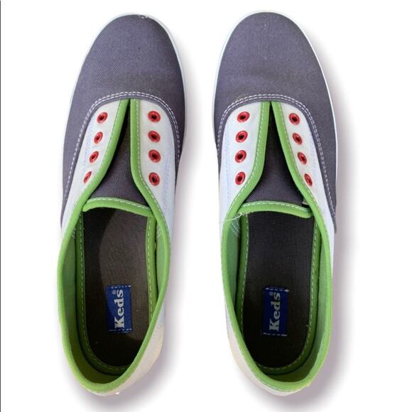 Keds Green and Gray Colorblock Shoes Size 7 - Picture 1 of 5